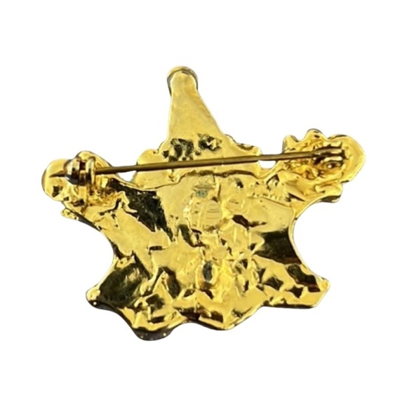 Vintage Clown Joker Jester Antique Gold Brooch Pin - Picture 3 of 3